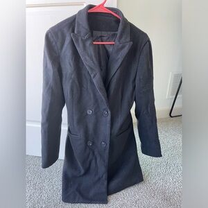 Elegant Black Double-Breasted Women's Coat